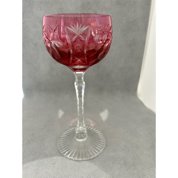 Beyer Other - Beyer Crystal BEZ1 Cranberry Wine Hock EXCELLENT+ Grape Cut
